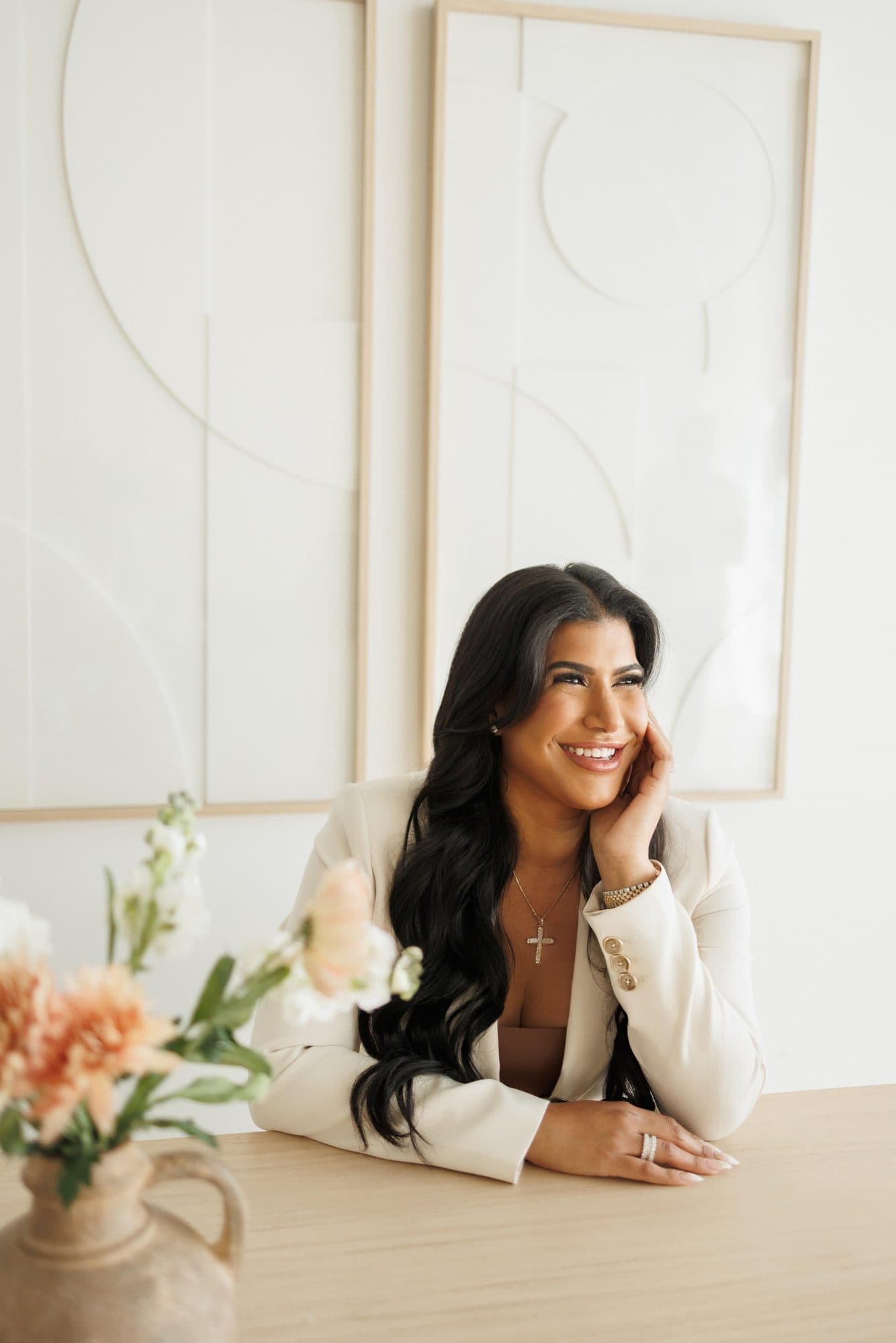 Zarina Christian at her desk
